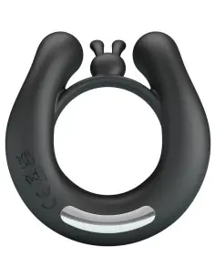 PRETTY LOVE DAHLIA ANILLO VIBRADOR ESTIMULADOR DE CLITOIS 12 VIBRACIONES NEGRO 2