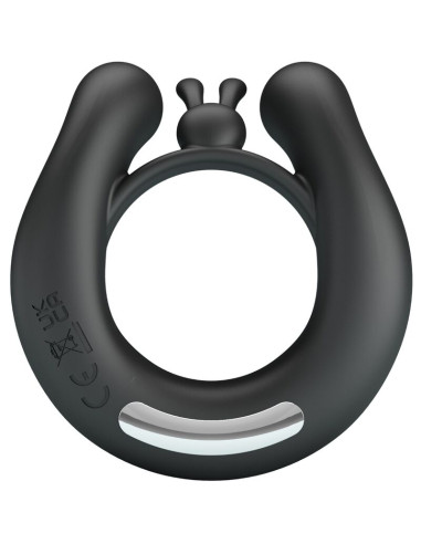 PRETTY LOVE DAHLIA ANILLO VIBRADOR ESTIMULADOR DE CLITOIS 12 VIBRACIONES NEGRO