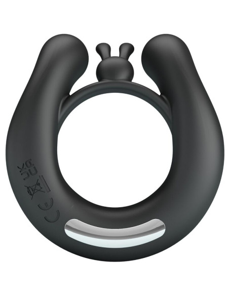 PRETTY LOVE DAHLIA ANILLO VIBRADOR ESTIMULADOR DE CLITOIS 12 VIBRACIONES NEGRO