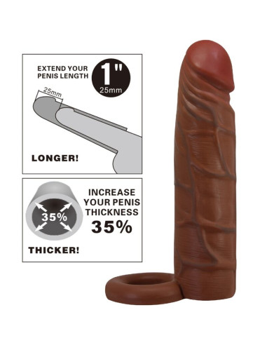 PRETTY LOVE KAILE FUNDA PARA PENE CON EXTENSION DE 25 CM MULATO