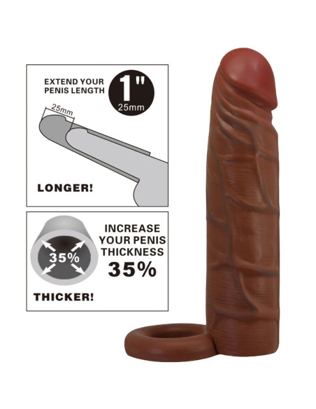 PRETTY LOVE KAILE FUNDA PARA PENE CON EXTENSION DE 25 CM MULATO