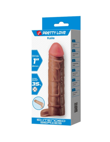 PRETTY LOVE KAILE FUNDA PARA PENE CON EXTENSION DE 25 CM MULATO