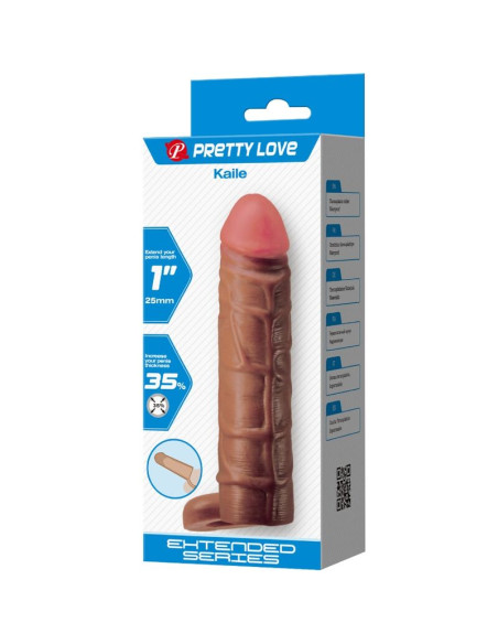PRETTY LOVE KAILE FUNDA PARA PENE CON EXTENSION DE 25 CM MULATO