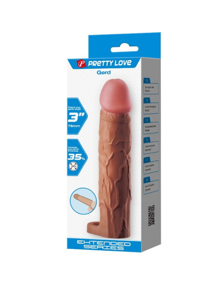 PRETTY LOVE GERD FUNDA PARA PENE CON EXTENSION DE 76 CM MULATO