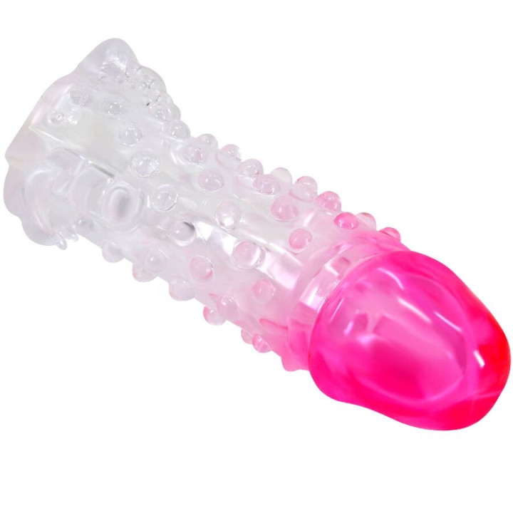 PRETTY LOVE WILFORD FUNDA REALISTICA ALARGADORA CON RELIEVE PARA PENE ROSA