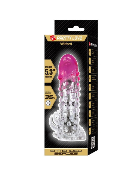 PRETTY LOVE WILFORD FUNDA REALISTICA ALARGADORA CON RELIEVE PARA PENE ROSA PRETTY LOVE WILFORD FUNDA REALISTICA ALARGADORA CON RELIEVE PARA PENE ROSA