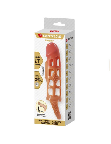 PRETTY LOVE PRESTON FUNDA PARA PENE CON VIBRACION DE 18 CM