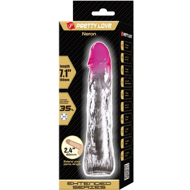 PRETTY LOVE NERON FUNDA REALISTICA ALARGADORA DE 6 CM PARA PENE ROSA