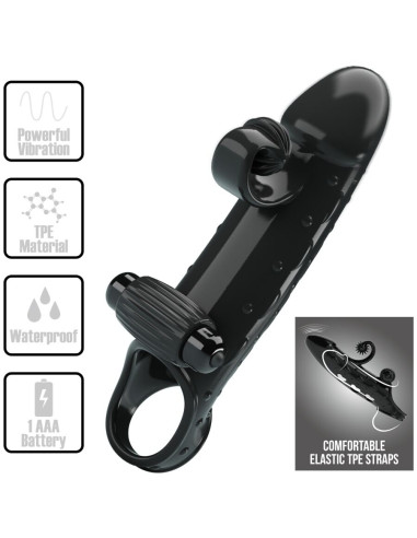 ROMANCE FUNDA PARA PENE CON VIBRACION NEGRO