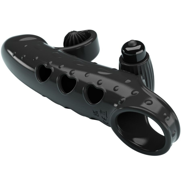 ROMANCE FUNDA PARA PENE CON VIBRACION NEGRO