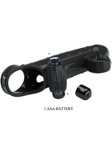 ROMANCE FUNDA PARA PENE CON VIBRACION NEGRO