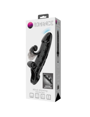 ROMANCE FUNDA PARA PENE CON VIBRACION NEGRO