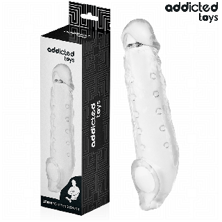 ADDICTED TOYS FUNDAS PARA EL PENE TRANSPARENTE TALLA M 27 CM