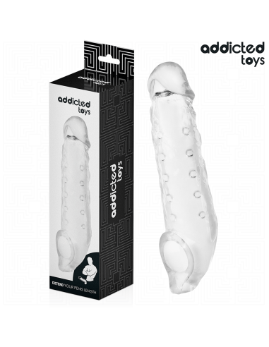 ADDICTED TOYS FUNDAS PARA EL PENE TRANSPARENTE TALLA M 27 CM