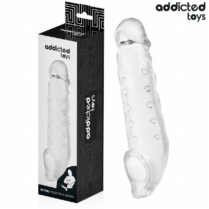 ADDICTED TOYS FUNDAS PARA EL PENE TRANSPARENTE TALLA M 27 CM