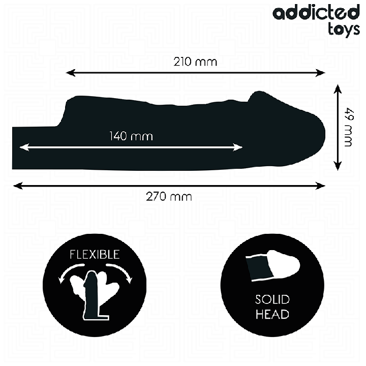 ADDICTED TOYS FUNDAS PARA EL PENE TRANSPARENTE TALLA M 27 CM