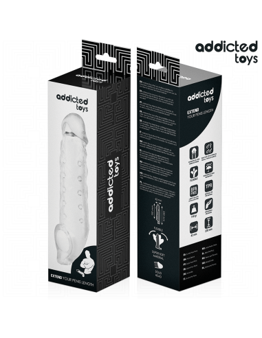 ADDICTED TOYS FUNDAS PARA EL PENE TRANSPARENTE TALLA M 27 CM