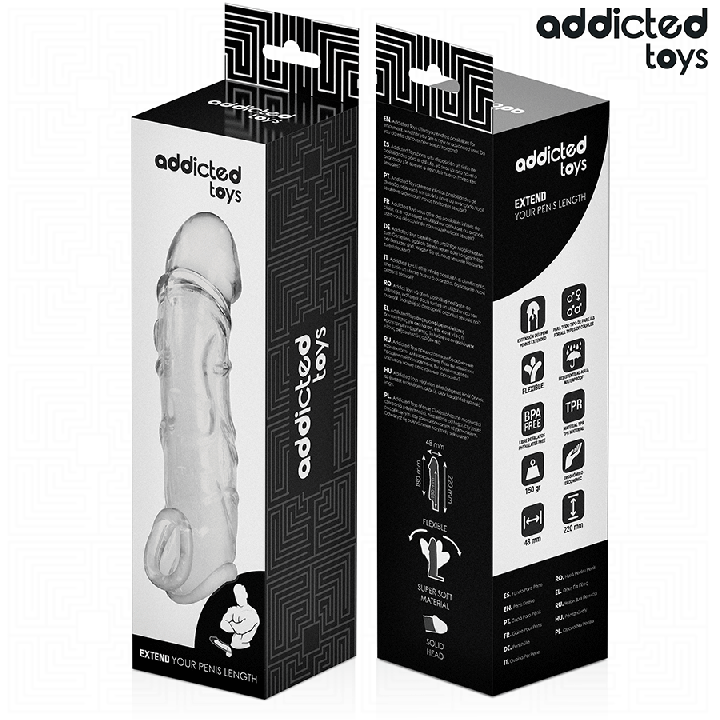 ADDICTED TOYS EXTENSOR PARA EL PENE TRANSPARENTE 27 CM