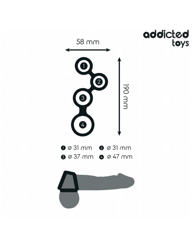 ADDICTED TOYS ANILLO PARA EL PENE CON DIVISORES PARA TESTICULOS