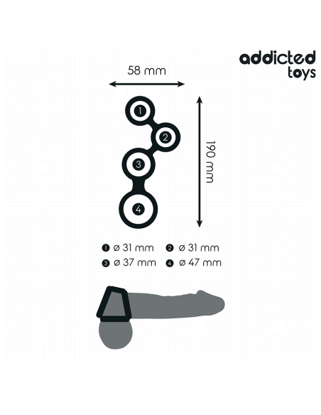 ADDICTED TOYS ANILLO PARA EL PENE CON DIVISORES PARA TESTICULOS ADDICTED TOYS ANILLO PARA EL PENE CON DIVISORES PARA TESTICULOS