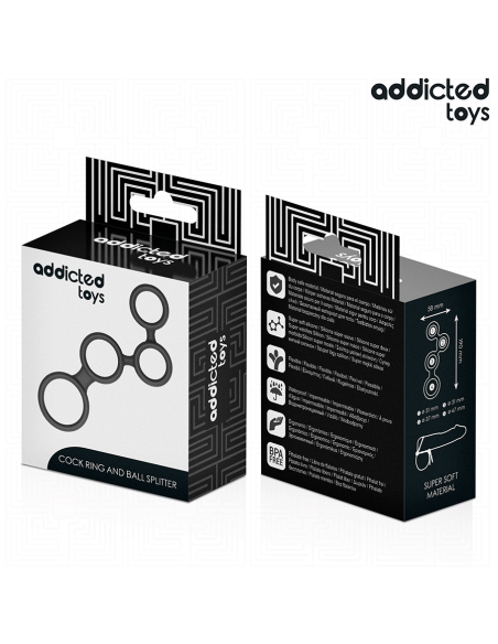 ADDICTED TOYS ANILLO PARA EL PENE CON DIVISORES PARA TESTICULOS ADDICTED TOYS ANILLO PARA EL PENE CON DIVISORES PARA TESTICULOS