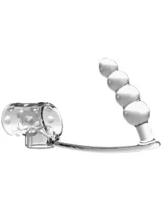 PRETTY LOVE FUNDA PARA PENE CON PLUG ANAL TRANSPARENTE