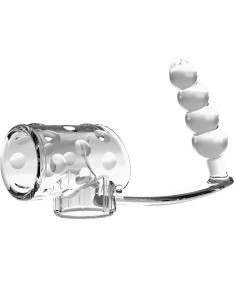 PRETTY LOVE FUNDA PARA PENE CON PLUG ANAL TRANSPARENTE 2