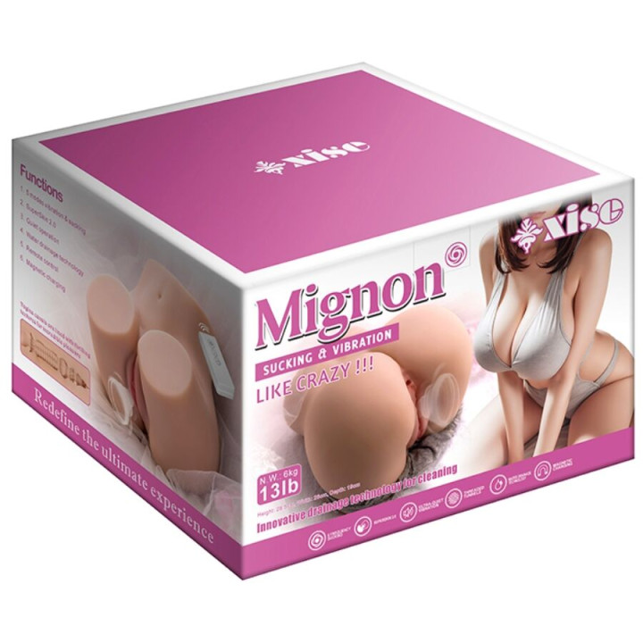 XISE MIGNON SUCKING MASTURBADOR VAGINA REALISTICO CON VIBRACION Y ONDAS ESTIMULADORAS Y CONTROL REMOTO 6 KG