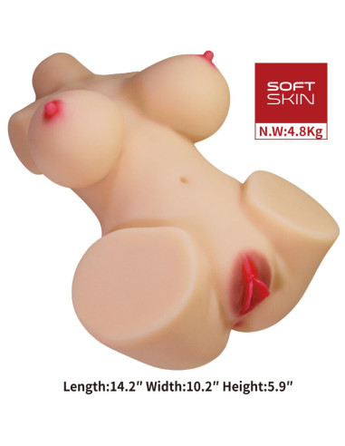 CRAZY BULL EMMA TORSO FEMENINO REALISTA VAGINA Y ANAL 48 KG