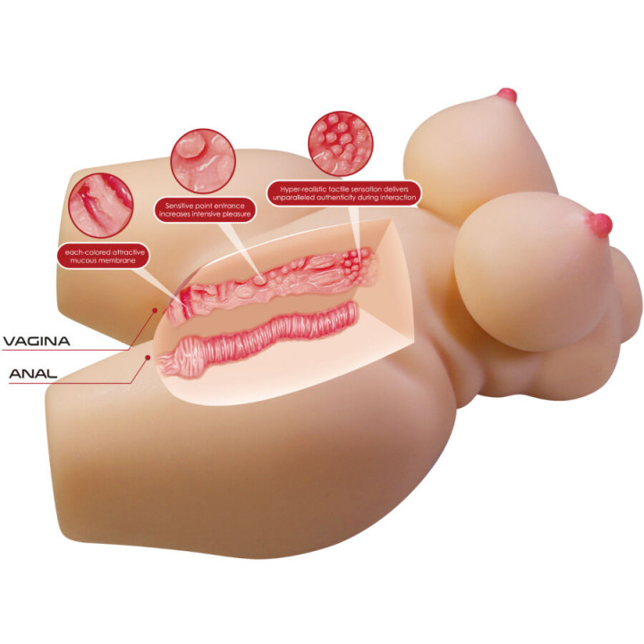 CRAZY BULL GRACE TORSO FEMENINO REALISTA VAGINA Y ANAL 75 KG