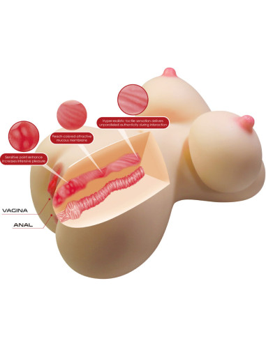CRAZY BULL FIONA TORSO FEMENINO REALISTA VAGINA Y ANAL 71 KG
