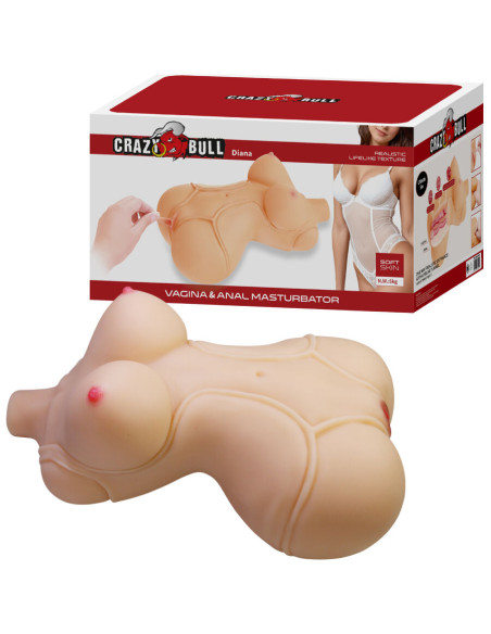 CRAZY BULL DIANA TORSO FEMENINO REALISTA VAGINA Y ANAL 5 KG CRAZY BULL DIANA TORSO FEMENINO REALISTA VAGINA Y ANAL 5 KG