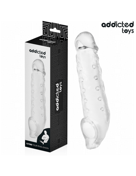 ADDICTED TOYS FUNDAS PARA EL PENE TRANSPARENTE TALLA M 27 CM