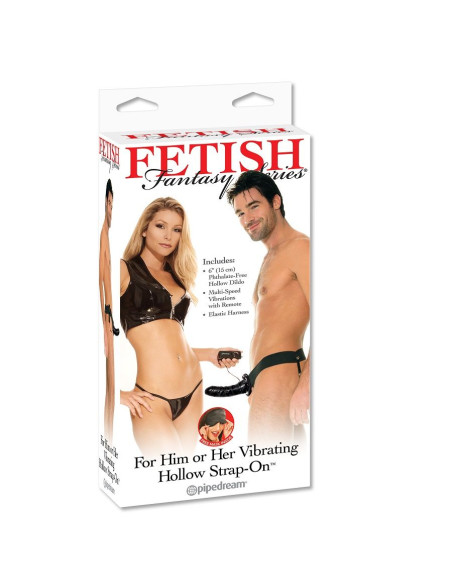 FETISH FANTASY SERIES ARNES HUECO VIBRADOR PARA EL Y ELLA NEGRO 14CM