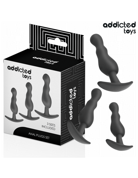 ADDICTED TOYS SET DE 3 PLUG ANAL SILICONA MODELO 1