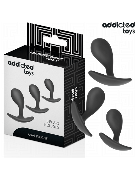 ADDICTED TOYS SET DE 3 PLUG ANAL SILICONA MODELO 3