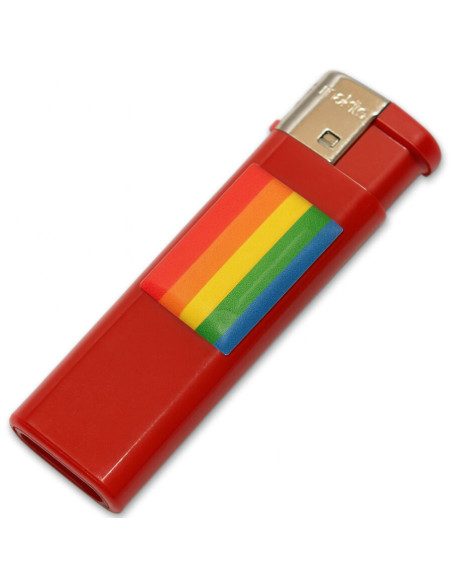 PRIDE MECHERO ROJO CON BANDERA LGBT