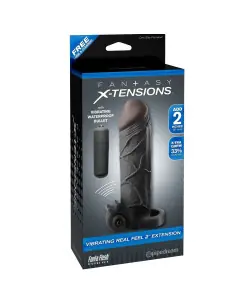 FANTASY X TENSIONS EXTENSION PARA EL PENE CON VIBRADOR REAL FEEL 2 NEGRO 2