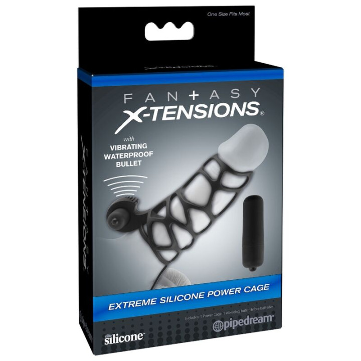 FANTASY X TENSIONS FUNDA PARA EL PENE DE SILICONA CON VIBRADOR
