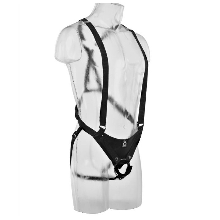 KING COCK STRAP ON CON DILDO HUECO 305 CM Y TIRANTES COLOR CARNE