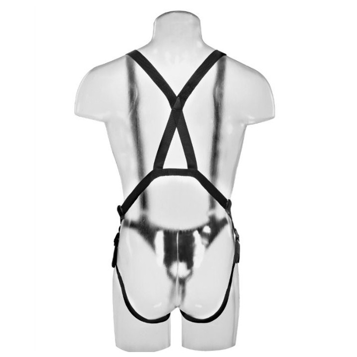 KING COCK STRAP ON CON DILDO HUECO 305 CM Y TIRANTES COLOR CARNE