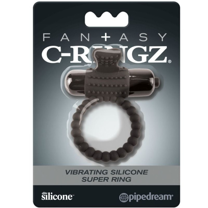 FANTASY C RINGZ ANILLO VIBRADOR DE SILICONA NEGRO