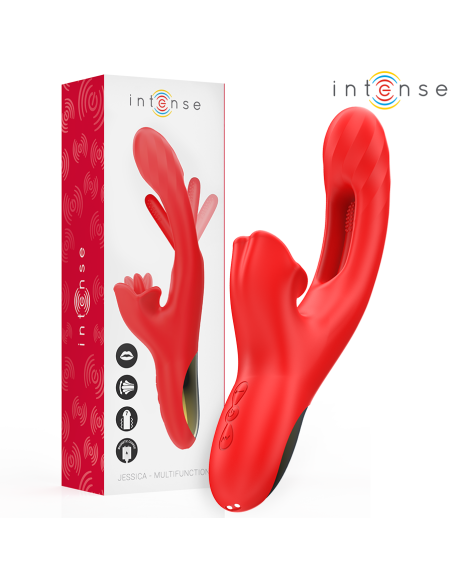 INTENSE JESSICA VIBRADOR MULTIFUNCIAN ESTIMULACIAN CLATORIS 248 CM ROJO