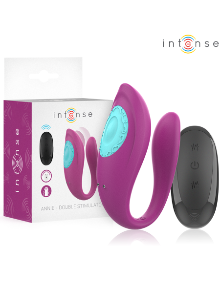 INTENSE ANNIE ESTIMULADOR VIBRADOR FORMA DE U MORADO CONTROL REMOTO