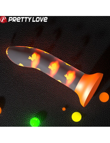 PRETTY LOVE MAGICAL NIGHTFALL DILDO SIN VIBRACION LUMINOSO NARANJA