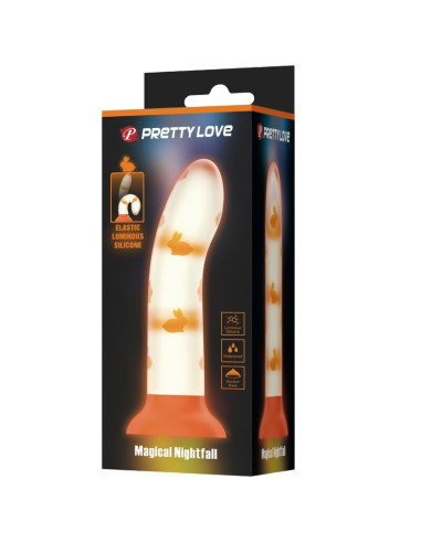 PRETTY LOVE MAGICAL NIGHTFALL DILDO SIN VIBRACION LUMINOSO NARANJA