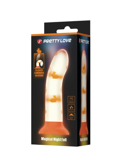 PRETTY LOVE MAGICAL NIGHTFALL DILDO SIN VIBRACION LUMINOSO NARANJA PRETTY LOVE MAGICAL NIGHTFALL DILDO SIN VIBRACION LUMINOSO NARANJA