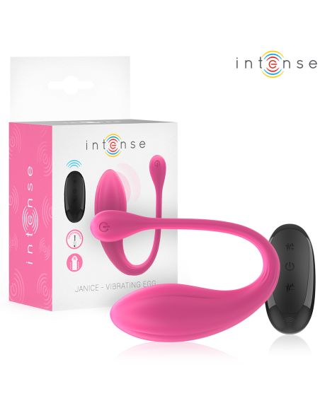 INTENSE JANICE VIBRADOR U DOBLE ESTIMULACIAN 10 VIBRACIONES ROSA CONTROL REMOTO