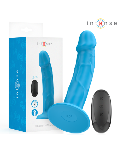 INTENSE PHOEBE VIBRADOR REALASTICO 10 VIBRACIONES AZUL CONTROL REMOTO