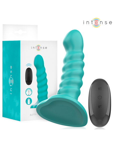 INTENSE BUFFY VIBRADOR TALLA S DISEAO EN ESPIRAL 10 VIBRACIONES AZUL CONTROL REMOTO